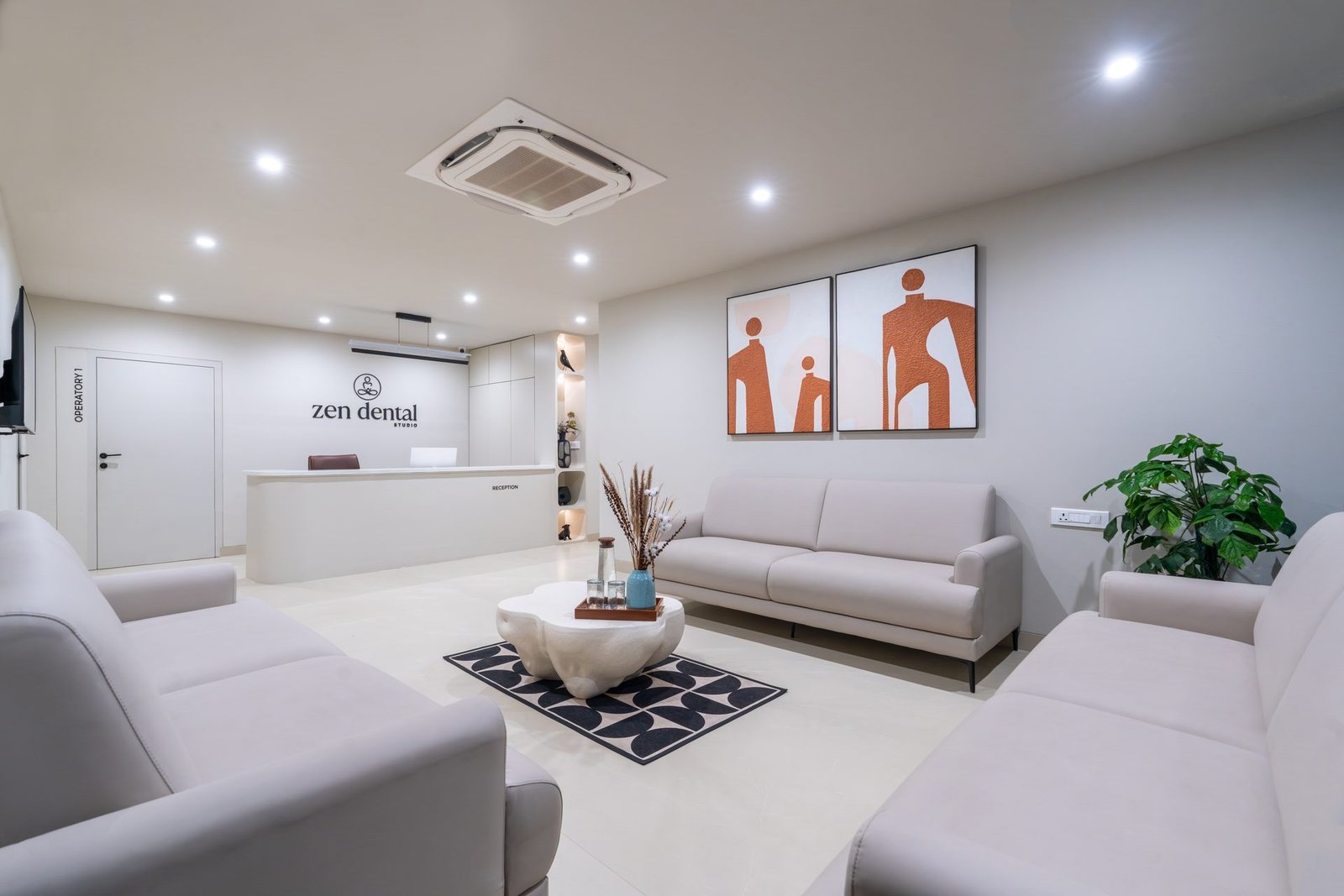 Zen Dental Studio waiting lounge and reception in Nallagandla