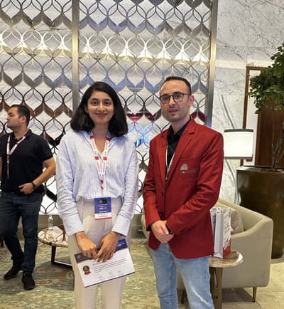 Dr. Roopa receiving a professional certification